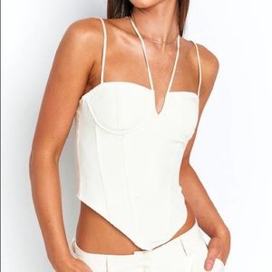 LIONESS Del Gato Corset Top - Off White Princess Polly Never Worn Bustier Top